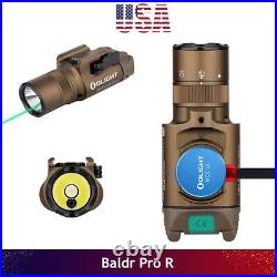 Baldr Pro R 1350 Lumens Tactical Light Rail Mount Light With Green Laser, Tan