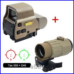 G33/G43/G45 3/5X Sight Magnifier With 20mm QD Mount 558 Tactical Red Green Dot