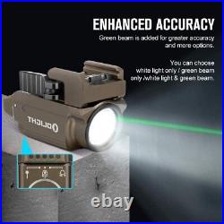 OLIGHT Baldr Mini Green Laser Rail Mount Pistol Tactical Light Desert Tan 600 LM