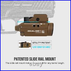 OLIGHT Baldr S Tactical Flashlight Rechargeable Rail Mount 800 Lumen Green Beam