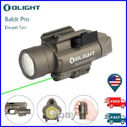 Olight Baldr Pro Desert Tan Pistol Rail Mount Tactical Light with Green Laser