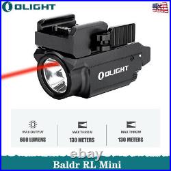 Olight Baldr RL Mini Black Rechargeable Weaponlight Tactical Flashlight Red Beam