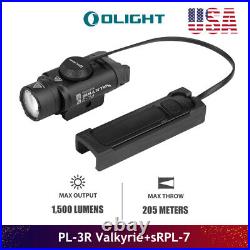 Olight PL-3R Valkyrie Rechargeable Rail Mount Tactical Flashlight +sRPL-7 Black