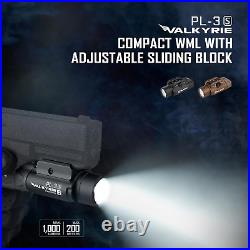 PL-3S Valkyrie 1000 Lumens Compact Weaponlight Rail-Mounted Tactical Light LED w