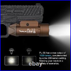 PL-3S Valkyrie 1000 Lumens Compact Weaponlight Rail-Mounted Tactical Light LED w