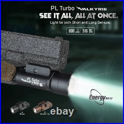 Tactical Flashlight PL Turbo Valkyrie Weapon Metal Light withRail Mount 800 Lumens