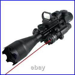 Tactical Reflex Red Green Laser Hunting Adjustable Rifle Scope 20mm Mount Rails